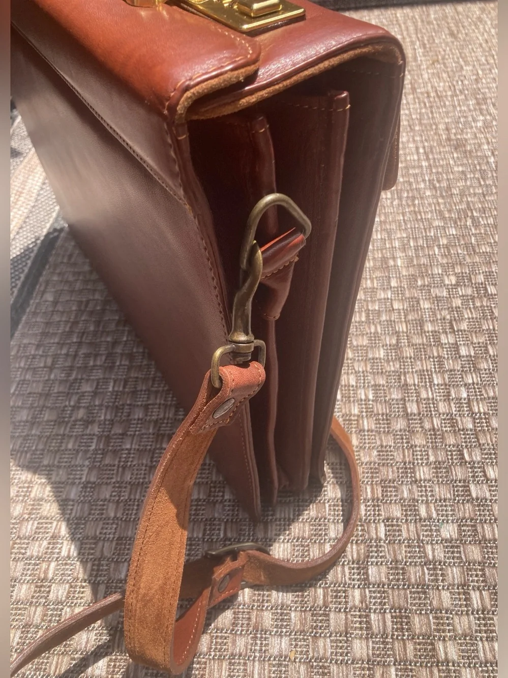 ZHHZ Leather Briefcase/Laptop Bag with Combination Locks